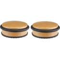 2x Kleine metalen deurstopper 10 x 4,5 cm - Huishouden deurstoppers/deurwiggen - hout/metaal - bamboelook