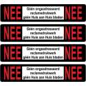 Nee - Nee voor BBK postkasten - 93x19mm