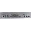 Nee-Nee brievenbusplaatje van RVS-look, 150x35 mm