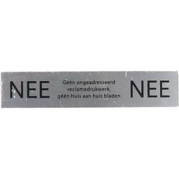 Nee-Nee brievenbusplaatje van RVS-look, 150x35 mm