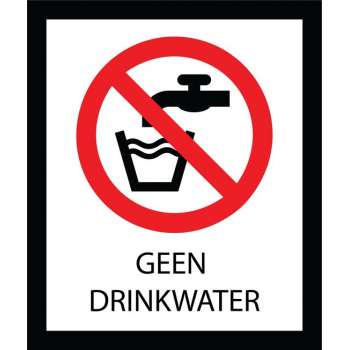 Bord ISO7010 Verboden Geen drinkwater 20 x 24 cm