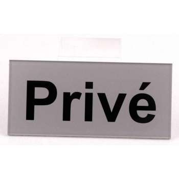 Privé Deurbordje helder acrylaat - 60 mm x 130 mm - Bevestiging 3M plakstrip - Promessa-Design.