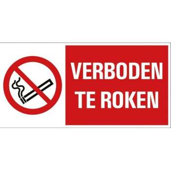 Pickup - Verboden te roken - conform NEN-EN-ISO 7010 bord 30x15 cm