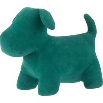 J-Line Hond Deurstop Mat Fluweel Groen Medium