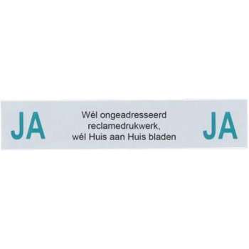 Ja Ja reclame brievenbus sticker Aluminium | Zelfklevend deur bordje ja ja sticker