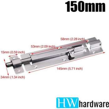 Schuifgrendel - RVS - 150mm