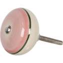 Clayre & Eef Deurknop Ø 4*3 cm Roze Keramiek Rond Meubelknop