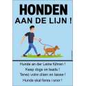 Bordje - Honden aan de lijn - honden aangelijnd