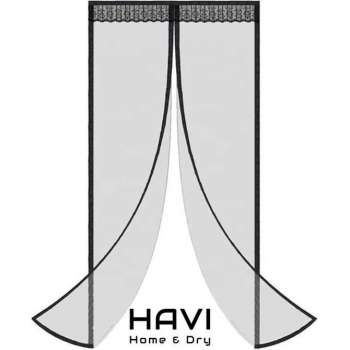 HAVI Home & Dry - Magnetisch Vliegengordijn - 100 x 230 cm - Zwart - Breedte Deur: 90cm - Lichtgewicht - Makkelijk te plaatsen