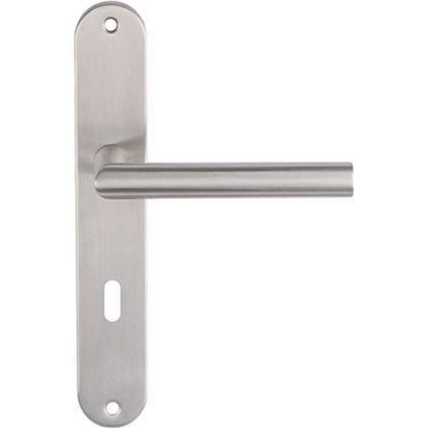 Slotman Solutions Deurkruk - RVS - Ovaal verdekt schild - 240 x 40 mm - Hartafstand 72 mm