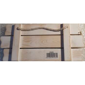 Toilet - Wand-Deurbord - Hout - Zeeleven -  24 x 11 x 2 cm - Met Ophanglus van Gedraaid Touw