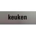 Aluminium deurbordje tekst: keuken | 5 jaar garantie | Zelfklevend | 130x50x0,5 mm