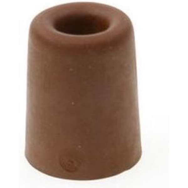 2x Deurbuffer / deurstopper terracotta bruin rubber 50 x 30 mm - deurstop