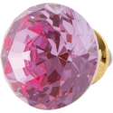 Clayre & Eef Deurknop Ø 3*3 cm Roze Keramiek Rond Diamant Meubelknop