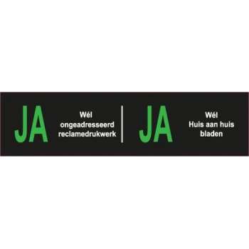 Brievenbussticker  - Reclame Ja  - Huis aan Huis  Ja