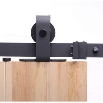 Wood & Steel ® schuifdeursysteem klein wiel topmontage complete set voor uw schuifdeur/barndoor