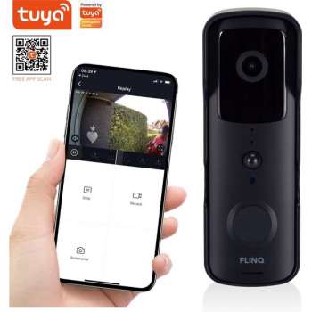 FlinQ Slimme Video Deurbel - FULL HD Camera - Deurbel met Camera - Deurbel draadloos