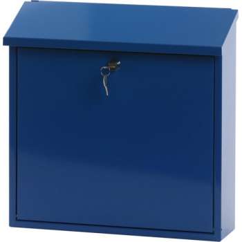 V-part Wandbrievenbus Malagan 37 X 11,5 Cm Staal Blauw