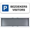 Parkeerbord Bezoekers Visitors 60x20cm - Stevig aluminium bord met dubbel omgezette rand