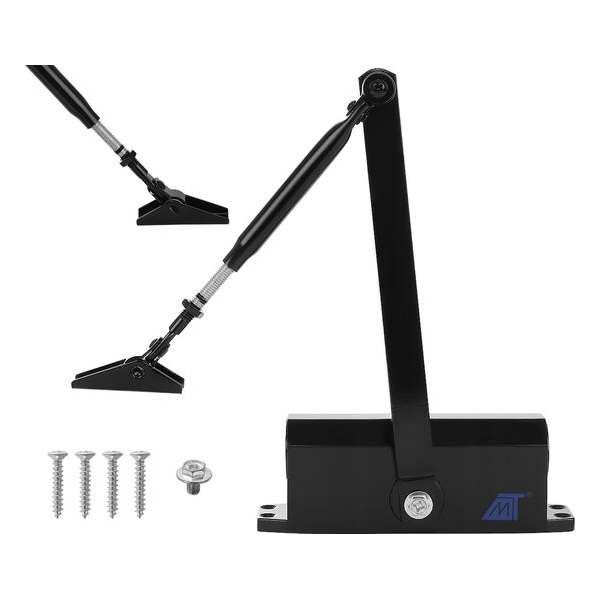 Instelbare Deurdranger Met Glijarm - Max 60-100cm & 60kg - Zwart