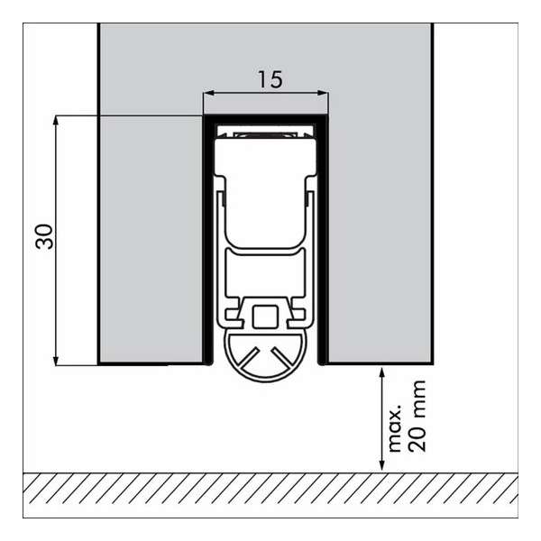 Ellen Matic Uniproof 1028 - Automatische dorpelstrip - Aluminium - 1028mm