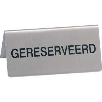 Set van 10 bordjes gereserveerd RVS