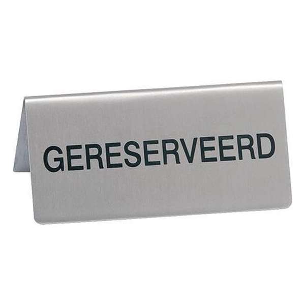 Set van 10 bordjes gereserveerd RVS