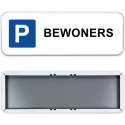 Parkeerbord Bewoners 60x20cm - Stevig aluminium bord met dubbel omgezette rand