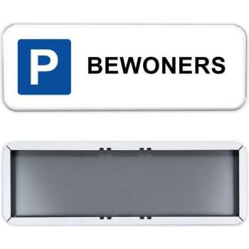 Parkeerbord Bewoners 60x20cm - Stevig aluminium bord met dubbel omgezette rand