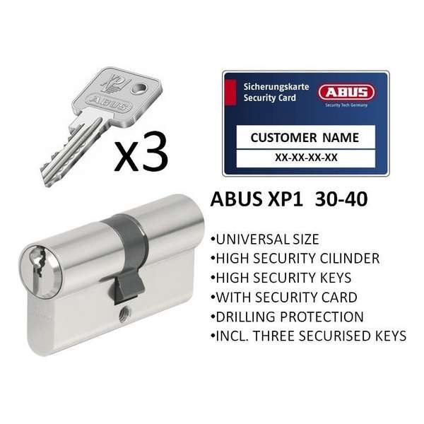 Deurcilinder ABUS XP 1 - 30/40 met code card