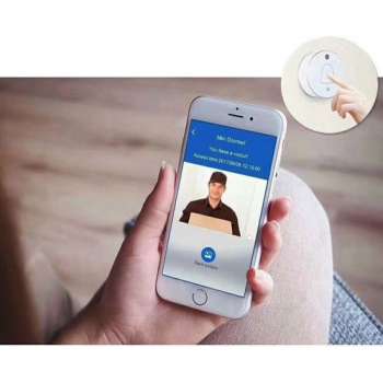 Smart Wifi deurbel met fotocamera - rond - wit