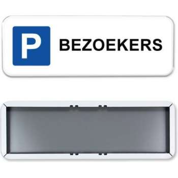 Parkeerbord Bezoekers 60x20cm - Stevig aluminium bord met dubbel omgezette rand