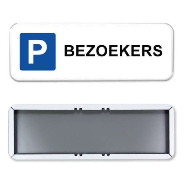 Parkeerbord Bezoekers 60x20cm - Stevig aluminium bord met dubbel omgezette rand