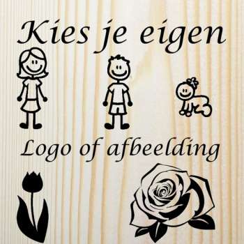 Van hout gemaakte naambord gepersonaliseerd met uw eigen logo of afbeelding - Voordeur - 20x20cm