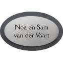 Naambordje voordeur leisteen met rvs ovaal 18x11cm