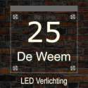 Naambord met LED verlichting 15x15 cm – Zelf ontwerpen – 1 Jaar Garantie – Modern Naambord