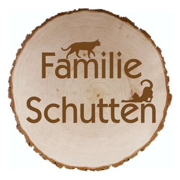 Houten naambord | naambordje voordeur hout| Duurzame naambord hout  Ø 16 t/m 18 cm