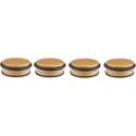 4x Kleine metalen deurstopper 10 x 4,5 cm - Huishouden deurstoppers/deurwiggen - hout/metaal - bamboelook