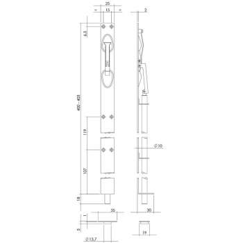 Intersteel Kantschuif 400 mm rvs geborsteld