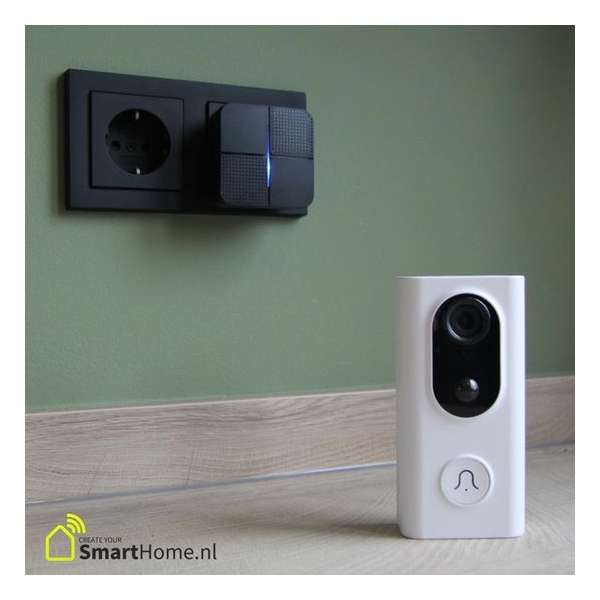 Smart Home slimme videodeurbel L16 - Wifi - Wit - HD camera