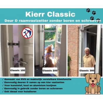 Kierstandhouder Kierr Classic 300 (zonder boren en schroeven) voor raamvastzetter & deurvastzetter