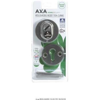 AXA Curve Veiligheidsrozet met Kerntrek beveiliging | SKG*** | Rond | Satin/Inox