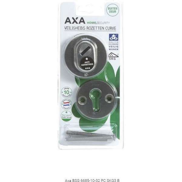 AXA Curve Veiligheidsrozet met Kerntrek beveiliging | SKG*** | Rond | Satin/Inox