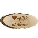 Houten naambord | naambordje voordeur hout| Duurzame naambord hout  14 t/m 16 x 8 cm