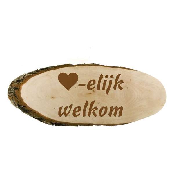 Houten naambord | naambordje voordeur hout| Duurzame naambord hout  14 t/m 16 x 8 cm