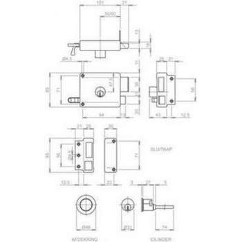 yale oplegslot losse buiten cilinder 60mm din rechts