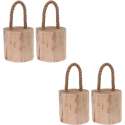 4x Deurstoppers teak met draagtouw 19 cm - Huishouden - Woonaccessoires/benodigdheden - Deurstoppers/raamstoppers van hout