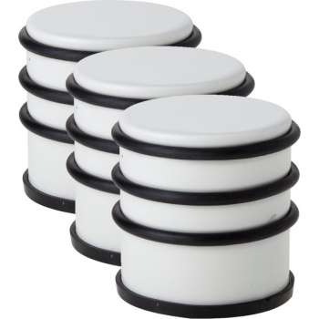 4x stuks deurstoppers rond metaal/rubber 7 cm - Deurstop/deurvastzetter