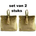 deurstopper fluweel goud 2 stuks