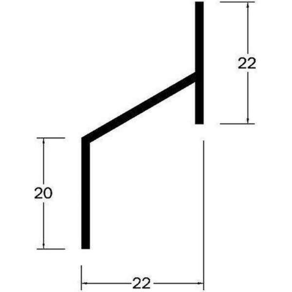 Roval BV F1 geanodiseerd alum. lekdorpel 22x22x20 mm (2m) lek profiel